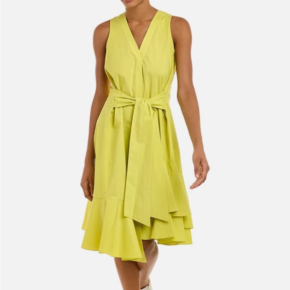 Josie Natorie 14 Cotton Poplin Shirtdress, Slvls, Citrine, NWT
